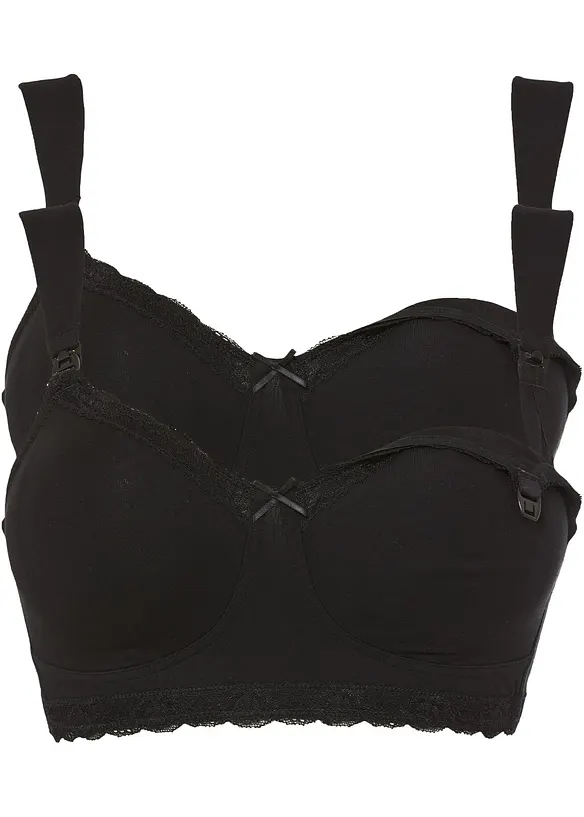 Reggiseno da allattamento senza ferretto con cotone biologico (pacco da 2), bonprix