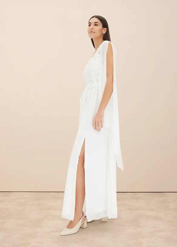 Abito da sposa in chiffon fine con pizzo, bonprix