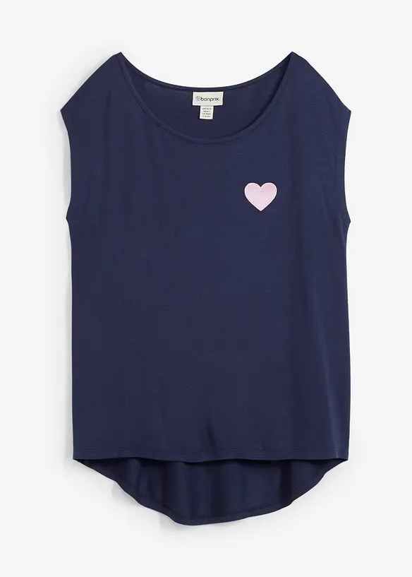 Maglia con fondo asimmetrico in misto viscosa fluente, bonprix