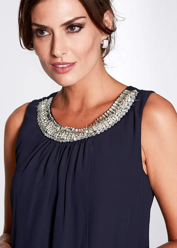 Abito in chiffon con applicazione di strass, bonprix