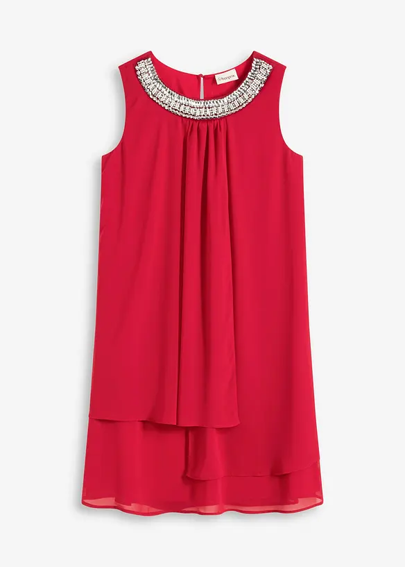 Abito in chiffon con applicazione di strass, bonprix