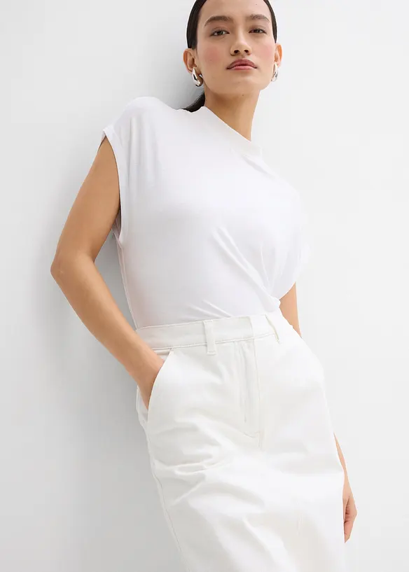 Gonna pantalone in misto cotone elasticizzato, bonprix