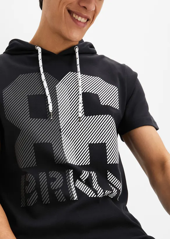 T-shirt con cappuccio in qualità pesante, bonprix