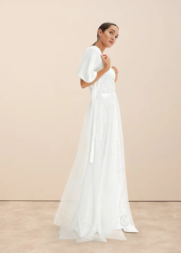 Abito da sposa con paillettes e gonna in tulle staccabile, bonprix