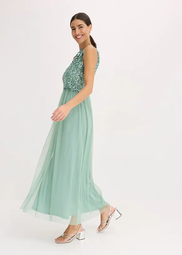 Abito lungo con paillettes, bonprix