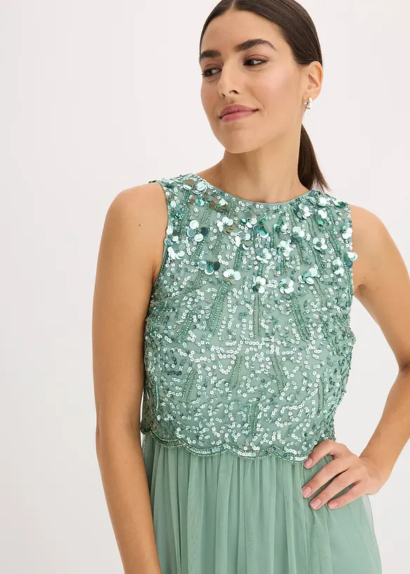 Abito lungo con paillettes, bonprix