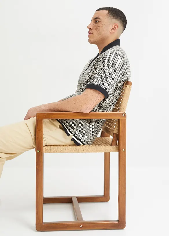 Camicia a maniche corte in misto lino, bonprix