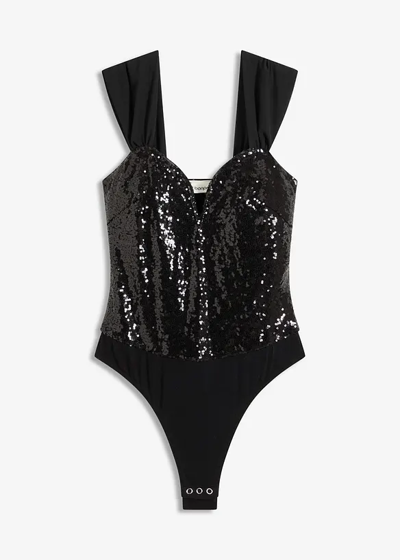 Body con paillettes, bonprix