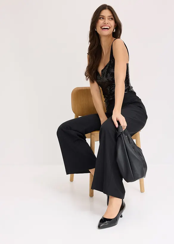 Body con paillettes, bonprix