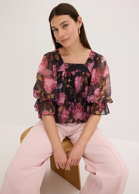 Blusa con fondo a palloncino, bonprix