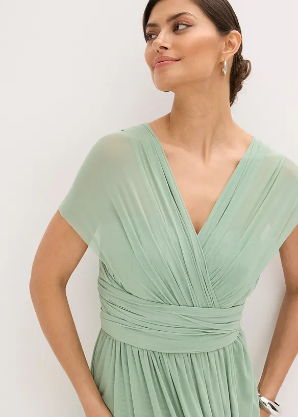 Abito lungo in mesh indossabile in vari modi, bonprix