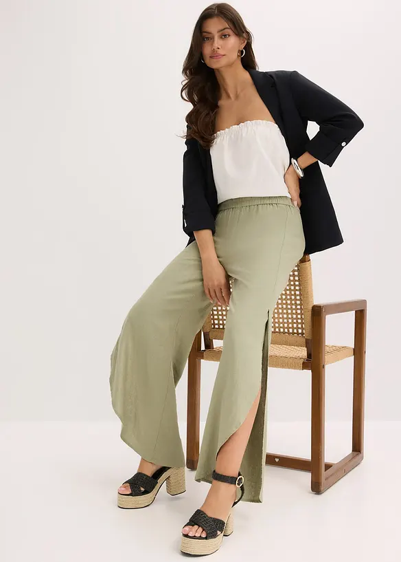 Pantaloni in misto lino, bonprix