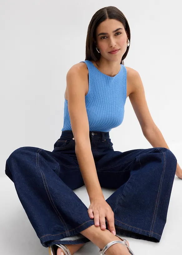 Top in maglia aderente in misto viscosa, bonprix