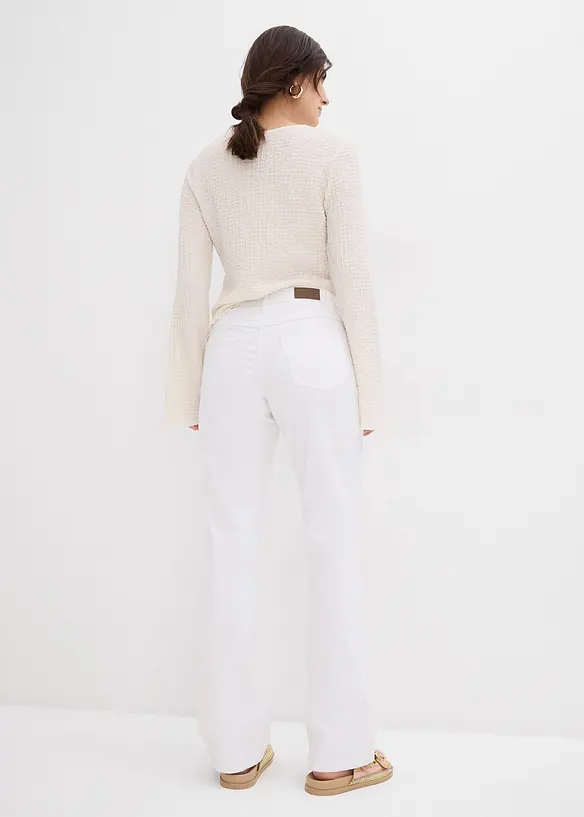 Jeans straight elasticizzati, vita media, bonprix