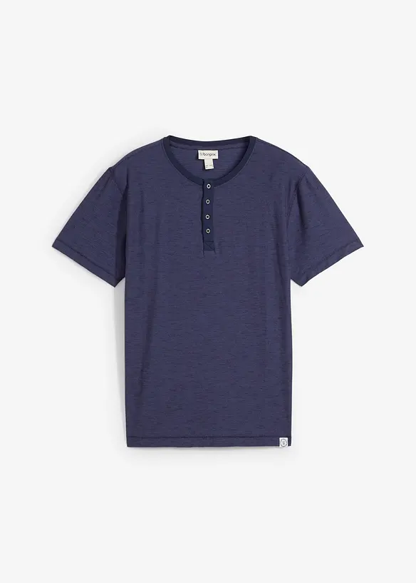 Maglia serafino a maniche corte in puro cotone, bonprix