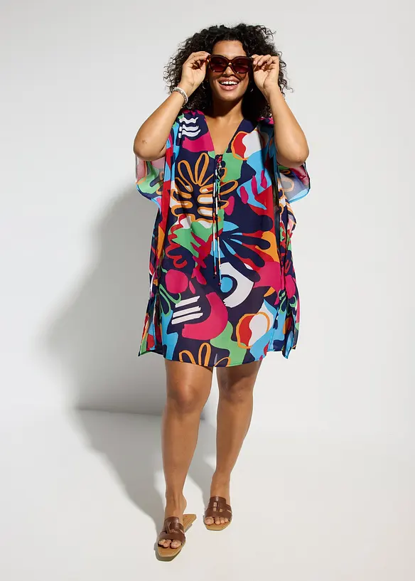 Abito tunica copricostume in chiffon, bonprix