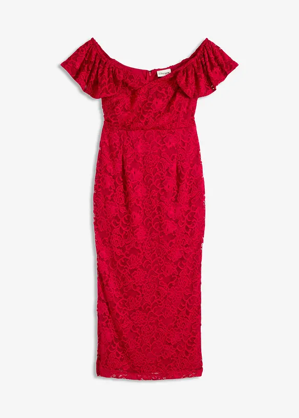 Abito in pizzo con maniche drappeggiate, bonprix