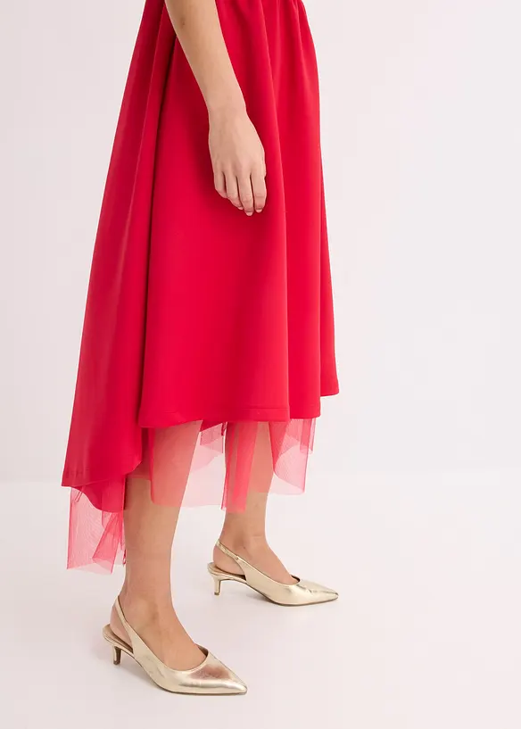 Abito asimmetrico con sottogonna in tulle, bonprix