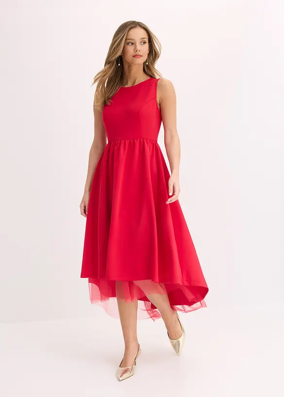 Abito asimmetrico con sottogonna in tulle, bonprix