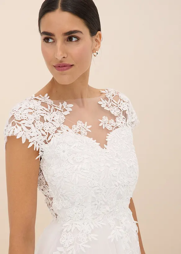 Abito da sposa in delicato tulle con pizzo, bonprix
