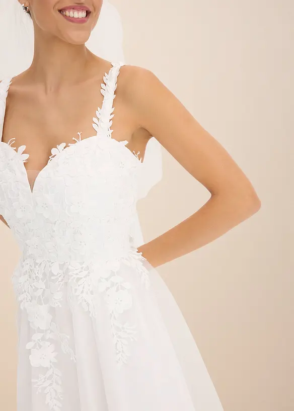 Abito da sposa in delicato tulle con pizzo, bonprix