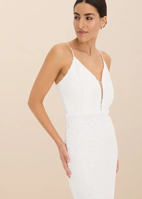 Abito da sposa ricamato con paillettes, bonprix