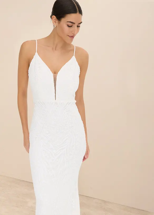 Abito da sposa ricamato con paillettes, bonprix