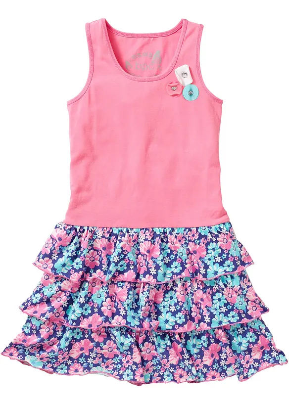 Abito di jersey con balze, bonprix