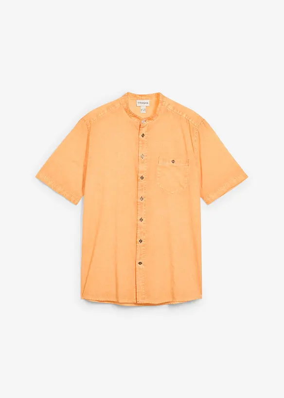 Camicia a maniche corte in look lavato, bonprix