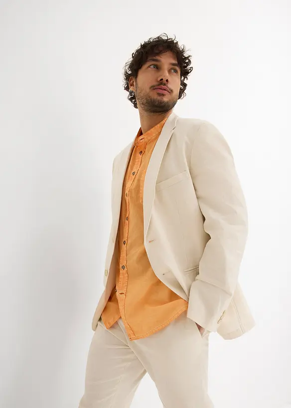 Camicia a maniche corte in look lavato, bonprix