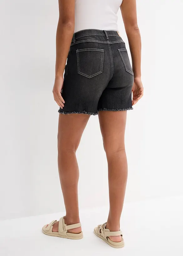 Shorts di jeans elasticizzati, a vita media, bonprix
