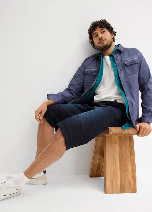 Bermuda in jeans lunghi elasticizzati, regular fit, bonprix