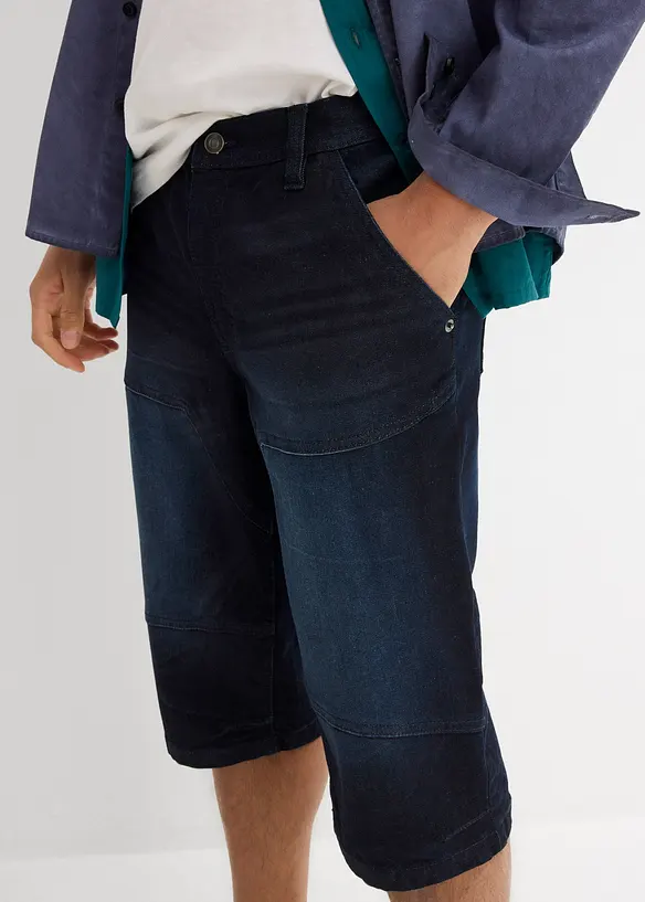 Bermuda in jeans lunghi elasticizzati, regular fit, bonprix