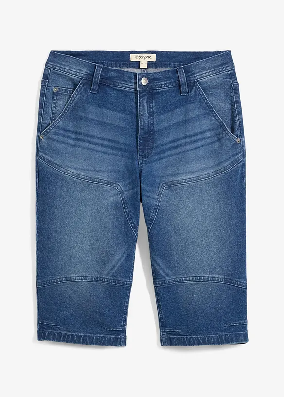 Bermuda in jeans lunghi elasticizzati, regular fit, bonprix