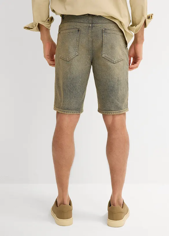 Bermuda in jeans elasticizzati dirty washed, regular fit, bonprix