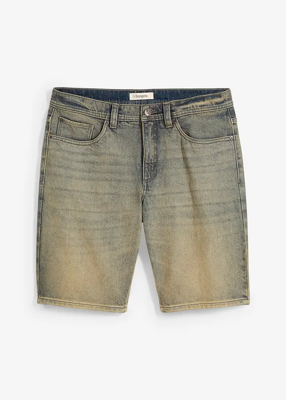 Bermuda in jeans elasticizzati dirty washed, regular fit, bonprix