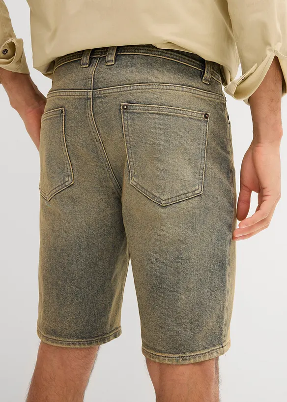Bermuda in jeans elasticizzati dirty washed, regular fit, bonprix