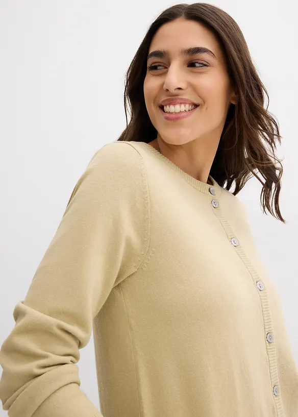 Cardigan con scollo rotondo, bonprix