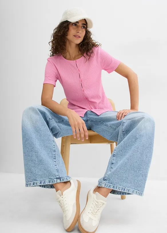 Maglia operata con bottoni, bonprix