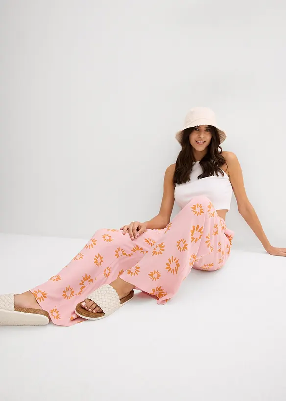 Pantaloni in morbida viscosa con elastico in vita, bonprix