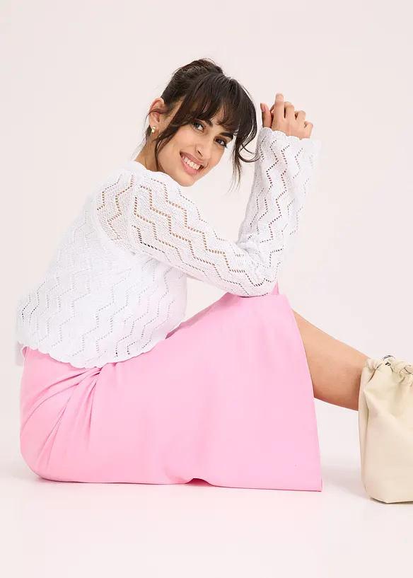 Gonna midi in satin, bonprix