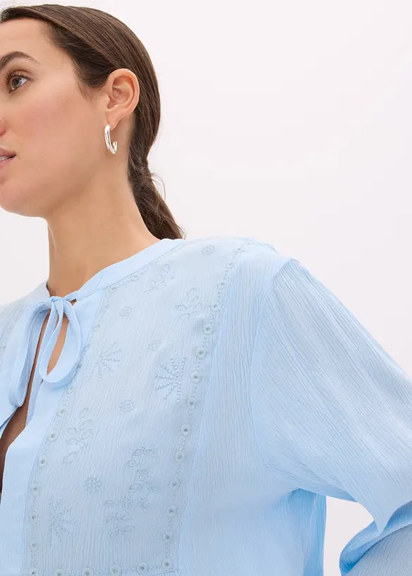 Blusa con ricami traforati, bonprix