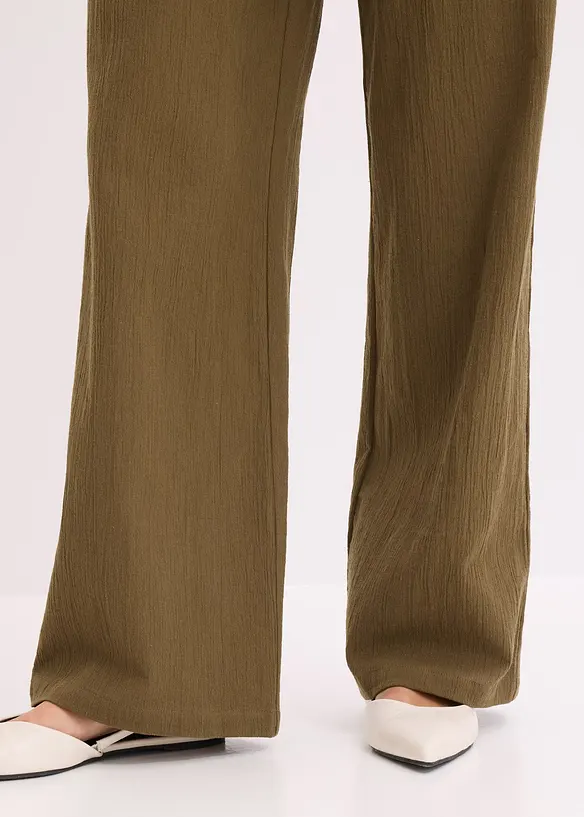 Pantaloni larghi con effetto operato, bonprix