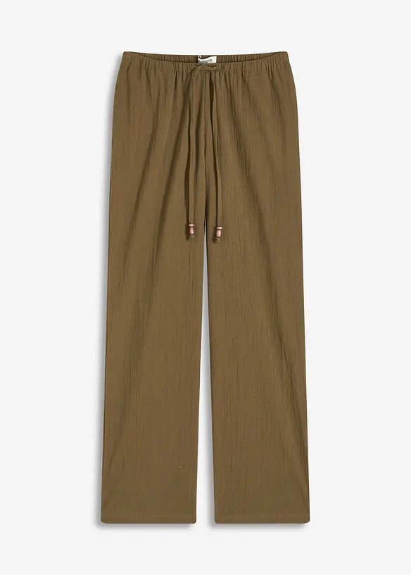 Pantaloni larghi con effetto operato, bonprix