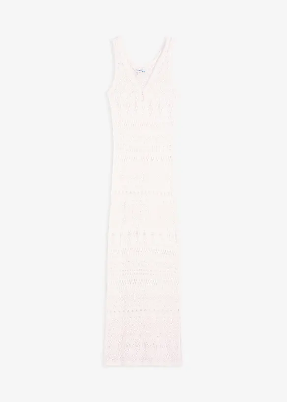 Abito lungo effetto crochet, bonprix