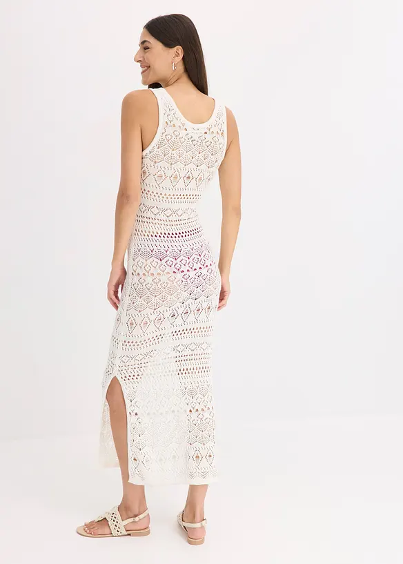 Abito lungo effetto crochet, bonprix