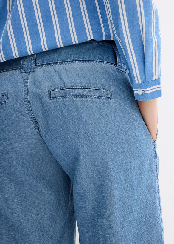 Pantaloni prémaman 2 in 1 leggeri con fascia in vita a mezza altezza, bonprix