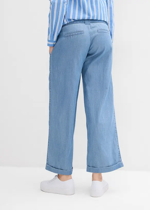 Pantaloni prémaman 2 in 1 leggeri con fascia in vita a mezza altezza, bonprix