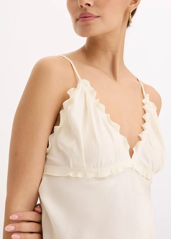 Abito lungo in satin fluente, bonprix