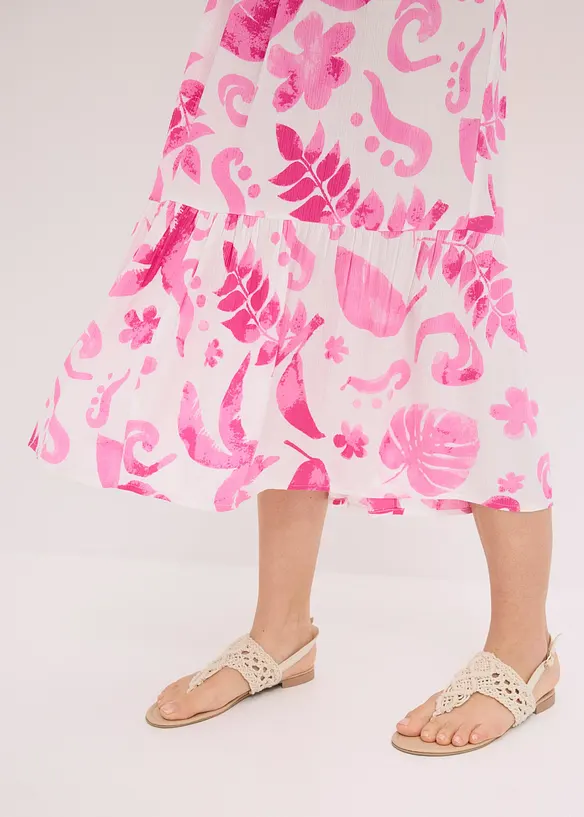 Abito monospalla fantasia in viscosa operata, bonprix